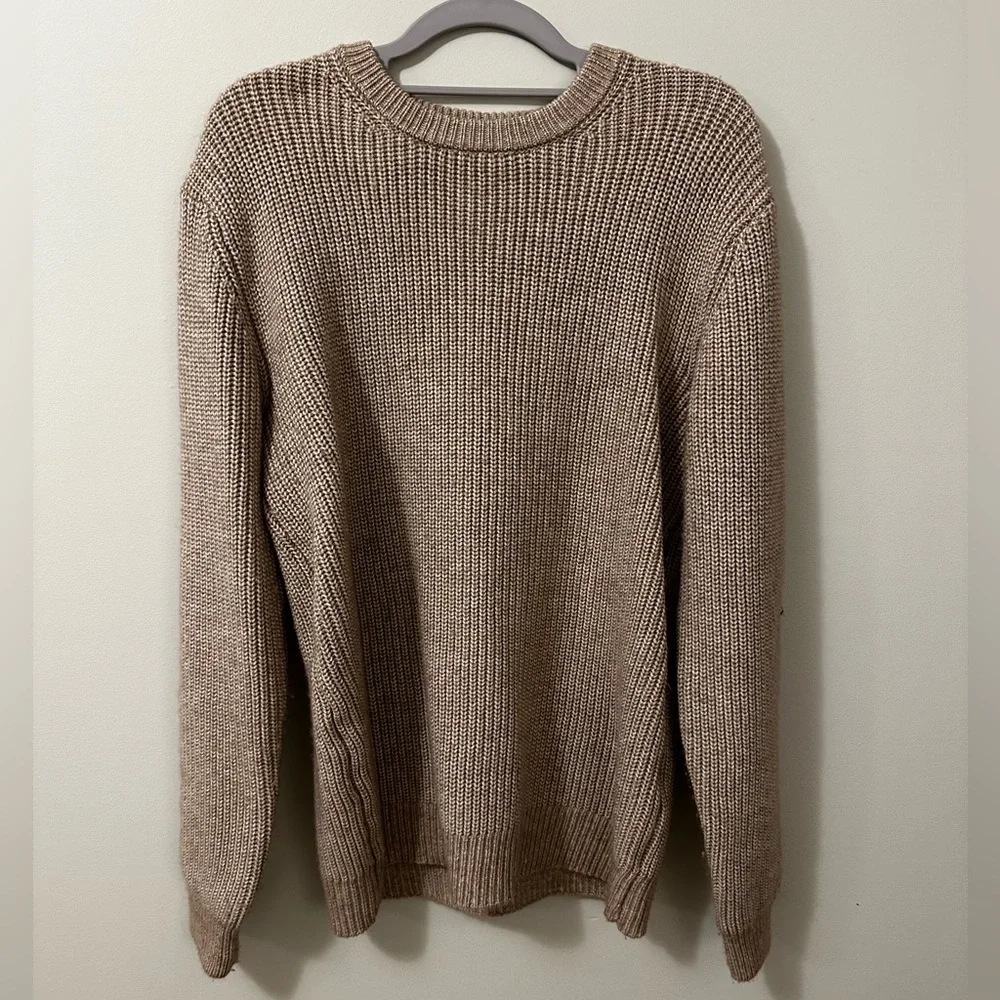 Tan Crewneck Knit Sweater